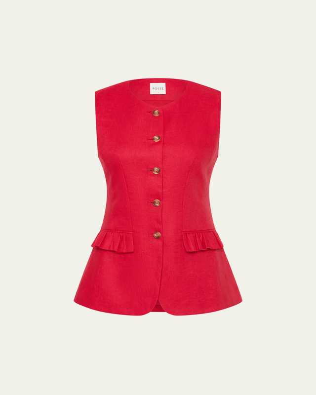Matilda Linen Gilet